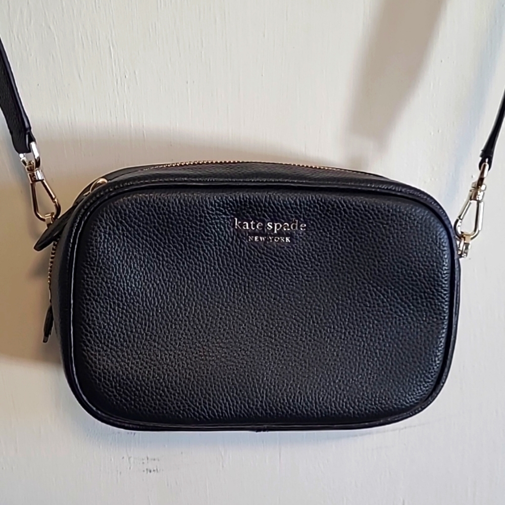Kate Spade black leather crossbody bag